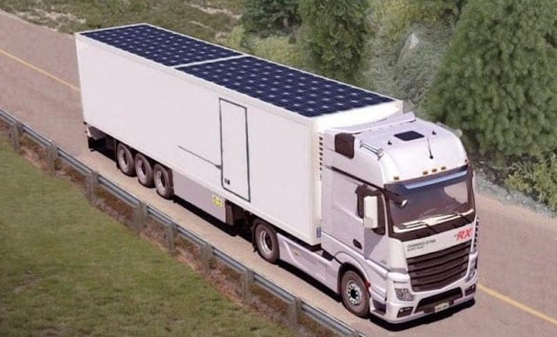 paneles solares en camiones